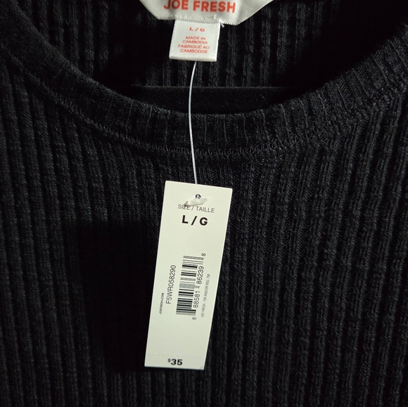 Joe Fresh Black Sleeveless Ribbed Midi Dress - Picture 3 of 3